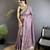 lavender vichitra silk blend bandhej bandhani with stone & sequence work saree