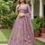pink dori embroidered net lehenga set choli with dupatta
