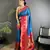 royal blue soft silk blend banarasi zari woven butti weaving saree