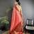 peach soft silk blend banarasi zari woven butti weaving saree