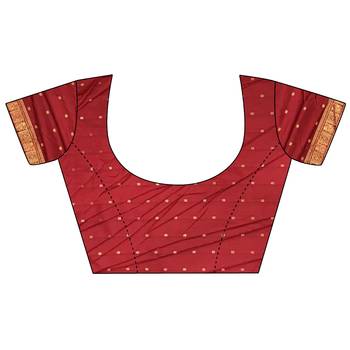 peach soft silk blend banarasi zari woven butti weaving saree 5