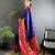 navy blue soft silk blend banarasi zari woven butti weaving saree