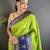 parrot green soft silk blend banarasi zari woven butti weaving saree