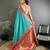 sea green soft silk blend banarasi zari woven butti weaving saree
