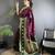 wine soft silk blend banarasi zari woven butti weaving saree