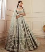 Light Pista Zari Work Lehenga Choli