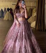 Dusty Rose Soft Net lehenga choli