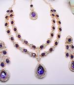 Teardrop bridal necklace set with earrings & maang tikka - ethnic wedding jewelry for brides & parties