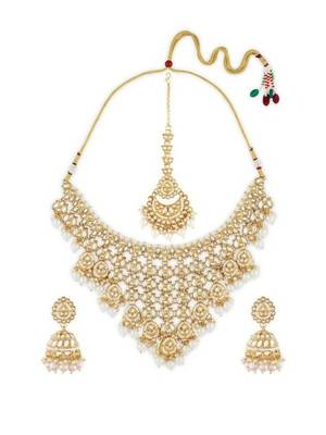 Bridal kundan gold-plated choker Necklace :: set with jhumka earrings 4