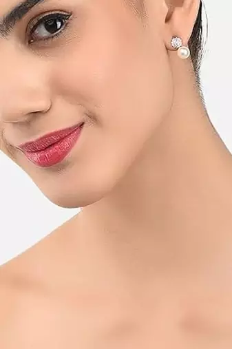Elegant pearl stud earrings set for women & girls | classic everyday & party wear jewelry