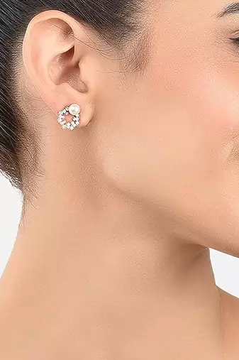 Elegant pearl stud earrings set for women & girls | classic everyday & party wear jewelry