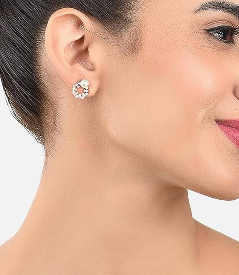 Elegant pearl stud earrings set for women & girls | classic everyday & party wear jewelry
