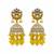 Yellow kundan jhumka earrings for women – traditional gold-plated ethnic indian jewelry for weddings & parties