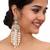 Elegant kundan & pearl long chandelier earrings for women & girls | traditional gold-plated indian wedding jewelry
