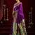Purple silk blend butti weaving paithani saree
