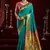 Aqua blue  silk blend butti weaving paithani saree