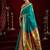 Aqua blue  silk blend butti weaving paithani saree