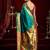 Aqua blue  silk blend butti weaving paithani saree