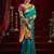 Aqua blue  silk blend butti weaving paithani saree
