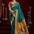 Teal silk blend butti weaving paithani saree