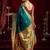 Teal silk blend butti weaving paithani saree