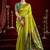 Mustard green silk blend butti weaving paithani saree