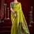 Mustard green silk blend butti weaving paithani saree
