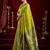 Mustard green silk blend butti weaving paithani saree