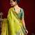 Mustard green silk blend butti weaving paithani saree