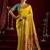 Yellow silk blend butti weaving paithani saree