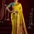 Yellow silk blend butti weaving paithani saree