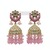 Pink kundan jhumka earrings for women     traditional gold-plated ethnic indian jewelry for weddings & parties