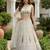 white diamond work net lehenga set choli with dupatta