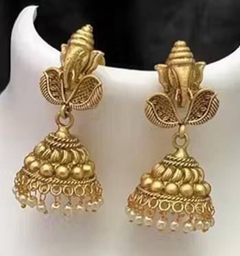 Traditional antique gold-plated temple Necklace :: set ethnic south indian bridal jewelry set 2