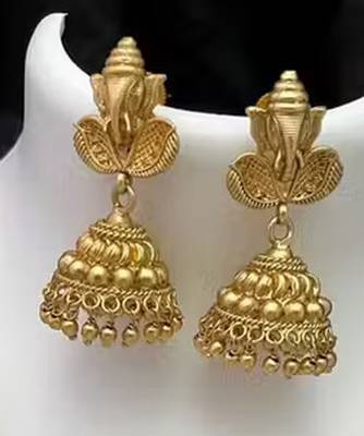Traditional antique gold-plated temple necklace set ethnic south indian bridal jewelry set 2