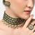 Indian gold-plated & green alloy gold-plated kundan-studded & beaded jewellery set