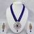 Traditional handcrafted ethnic blue beaded necklace set with gold-plated finish & studded stones 
