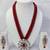 Traditional  handcrafted ethnic maroon beaded  necklace set  with gold-plated finish &  studded stones  