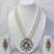 Traditional  handcrafted ethnicwhite beaded  necklace set  with gold-plated finish &  studded stones  