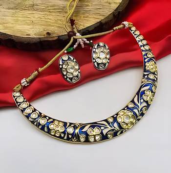 Traditional handcrafted kundan gold-plated Necklace :: set | ethnic indian jewelry for weddings, parties & festivals 1