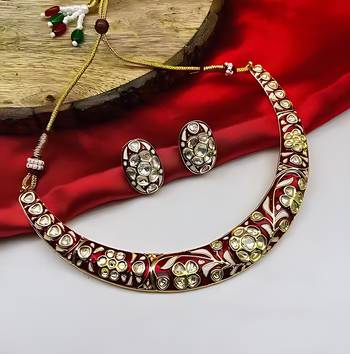 Traditional handcrafted kundan gold-plated Necklace :: set | ethnic indian jewelry for weddings, parties & festivals 1