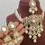 Traditional kundan beaded necklace set for women gold-plated bridal choker with earrings & tikka ethnic indian jewelry