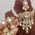 Traditional kundan beaded necklace set for women gold-plated bridal choker with earrings & tikka ethnic indian jewelry