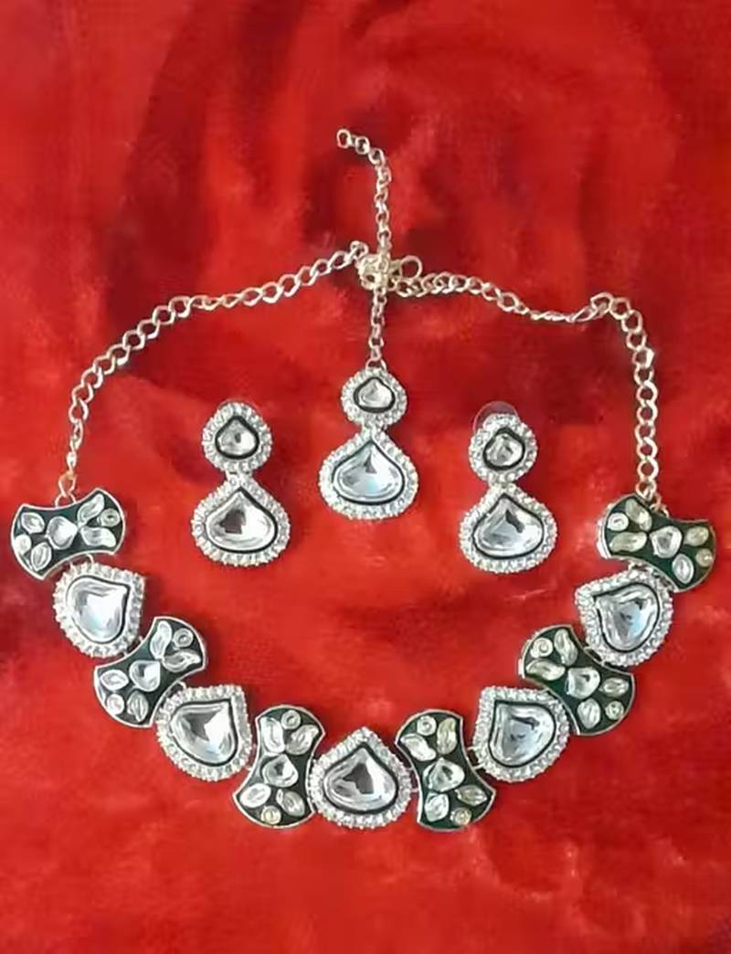 Royal kundan choker necklace set with earrings & maang tikka | traditional bridal & festive jewelry for women