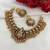 Traditional lakshmi temple necklace set for women gold-tone bridal jewelry with earrings, ethnic south indian choker
