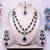 Teardrop bridal necklace set with earrings & maang tikka - ethnic wedding jewelry for brides & parties