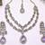 Teardrop bridal necklace set with earrings & maang tikka - ethnic wedding jewelry for brides & parties