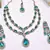 Teardrop bridal Necklace :: set with earrings & maang tikka - ethnic wedding jewelry for brides & parties