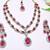 Teardrop bridal necklace set with earrings & maang tikka - ethnic wedding jewelry for brides & parties