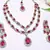 Teardrop bridal Necklace :: set with earrings & maang tikka - ethnic wedding jewelry for brides & parties